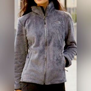 The North Face Women OSITO Fitted Fleece Full Zipper Jacket (Med Gray)